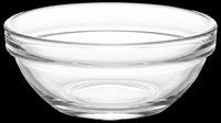 Empty clear glass bowl isolated on transparent background, ready for design use on t-shirts, clipart, stickers, and print-on-demand products.