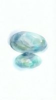 Translucent turquoise and blue gemstones stacked together with soft watercolor wash effects on white background. Isolated design element for jewelry, fashion, and wellness graphics.