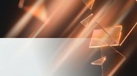 Abstract geometric shapes with glowing golden light rays and translucent triangular forms creating a modern, dynamic motion effect on dark background for corporate design.