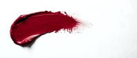 Deep red lipstick smear stroke on white background. Cosmetic makeup texture for beauty and fashion design projects.