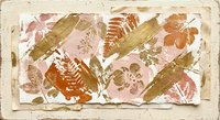 Vintage botanical leaf print with autumn foliage in warm earth tones on aged paper texture for rustic home decor and seasonal design projects.