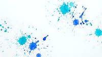 Blue paint splashes and splatters on white background creating artistic mess with droplets and stains for creative design projects.