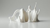 White milk splash with dynamic droplets and crown formation on clean background for dairy advertising and beverage marketing campaigns.