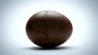 Brown speckled egg isolated on white background, suitable for food, nutrition, cooking, and culinary design projects.