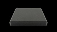 Charcoal gray rectangular platform or base isolated on transparent background, ready for product display, mockups, t-shirt designs, clipart, stickers, and print-on-demand applications.