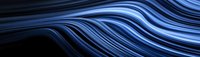 Flowing abstract waves in glowing blue and white light against black background create dynamic motion effect for modern technology designs and backgrounds.