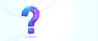 Colorful gradient question mark symbol with geometric low poly design on white background for business presentations and educational materials.