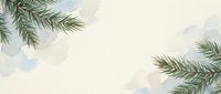 Soft watercolor background with green pine branches in corners creating natural frame for holiday designs and seasonal greeting cards.