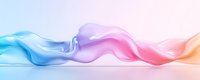 Flowing abstract smoke waves in pastel blue, purple, and pink colors creating smooth gradient transitions against white background, suitable for modern design projects.