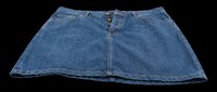 Blue denim mini skirt isolated on transparent background, ready for fashion clipart, t-shirt design, print on demand, stickers, and sublimation projects.