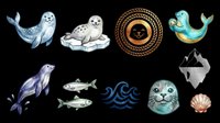 Cute seal and sea lion characters isolated on transparent background, ready for t-shirt design, clipart, stickers, print-on-demand products and sublimation projects.