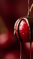 Fresh strawberry dipped in flowing melted chocolate with droplets, romantic dessert concept for Valentine's Day celebrations and gourmet confectionery advertising.