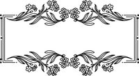 Elegant black floral border frame with decorative grape vine ornaments on white background, isolated design element for invitations and certificates.