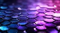 Shimmering mermaid scale pattern in vibrant blue and purple gradient with water droplets creating magical light reflections and sparkles on textured surface.