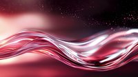 Abstract flowing waves in red and white colors with sparkles against dark background create dynamic motion effect for modern design projects.