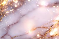 Luxurious rose gold marble texture with glowing golden sparkles and bokeh lights creating an elegant abstract background for luxury design projects.