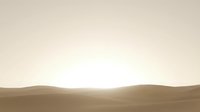 Serene desert landscape at sunrise with rolling sand dunes and soft golden light breaking over distant hills, suitable for travel and nature backgrounds.