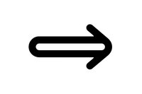 Black arrow pointing right on white background isolated for web design, navigation interface and directional signage applications.