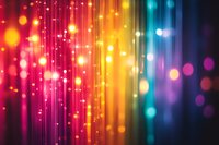 Vibrant rainbow spectrum with glowing light streaks and bokeh effects creates magical atmosphere for festive backgrounds and celebratory designs.
