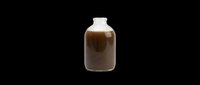 Glass bottle filled with dark brown liquid, isolated on transparent background, ready for design use on t-shirts, clipart, stickers, and print-on-demand products.