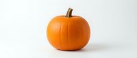 Fresh orange pumpkin isolated on white background, perfect for autumn harvest, Halloween and Thanksgiving seasonal design projects.