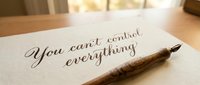 You can't control everything handwritten calligraphy quote on paper with fountain pen for mindfulness motivation and personal development concepts.