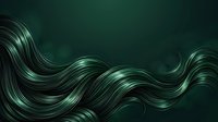 Flowing metallic green waves with glossy finish on dark background, suitable for modern design, wallpapers, and digital art projects.
