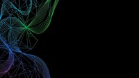 Abstract colorful flowing lines creating dynamic wave patterns on black background for modern digital design and technology presentations.