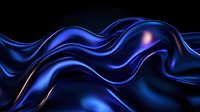 Luxurious dark blue silk fabric with smooth waves and gentle folds creates dramatic lighting effects against black background, suitable for luxury product presentations.