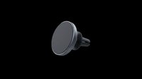 Magnetic car vent phone mount in matte black, isolated on transparent background. Great for tech clipart, print on demand, stickers, and t-shirt design use.
