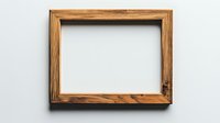 Empty rustic wooden picture frame on white wall, ready for artwork or photo display in home decor or gallery setting.