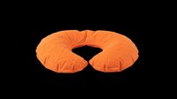 Inflatable neck pillow in bright orange, isolated on transparent background. Ready for design use on t-shirts, clipart, stickers, print-on-demand products, and sublimation projects.
