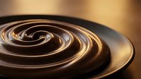 Smooth chocolate swirl creating elegant spiral pattern with rich brown tones and glossy surface texture for culinary and dessert design projects.