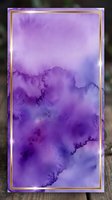 Watercolor gradient in purple and lavender tones with gold frame and glowing lights, suitable for backgrounds, invitations, and design projects.