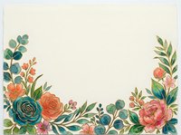 Watercolor floral border frame with teal and coral roses, green leaves, isolated on white background, ready for wedding cards and design use.