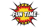 Fun time comic book explosion burst with bold text on isolated white background for entertainment design and promotional materials.