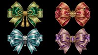 Elegant decorative bows set with ornate patterns, isolated on transparent background. Great for stickers, t-shirt design, clipart, print on demand, and sublimation projects.