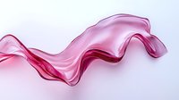 Flowing pink silk fabric creating elegant wave shape against light background, soft textile movement captured in mid-air for fashion and luxury design projects.