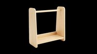 Wooden tabletop rack with shelf, isolated on transparent background. Great for clipart, stickers, print on demand, sublimation, and t-shirt design use.