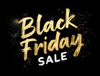 Gold brush lettering of Black Friday Sale on dark background with glitter effect, ideal for seasonal promotional campaigns.