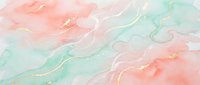 Soft pastel watercolor abstract background with flowing pink, mint green, and cream layers, accented with delicate gold lines, ideal for elegant designs.
