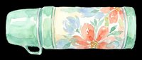 Watercolor yoga mat roll with floral design, isolated on transparent background. Ready for t-shirt prints, sublimation, stickers, clipart, and print-on-demand products.