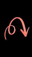 Coral hand-drawn downward arrow with loop detail, isolated on transparent background. Ready for t-shirt designs, stickers, clipart, print-on-demand products, and digital crafts.