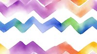 Colorful watercolor wave pattern with zigzag stripes in purple, blue, green, yellow and orange gradients on white background, suitable for textile and graphic design projects.