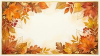 Autumn leaves and berries frame a cream background, creating a seasonal border design suitable for fall invitations, greeting cards, and seasonal marketing materials.
