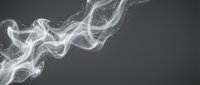 Abstract white smoke waves flowing diagonally across dark gray background, creating ethereal swirling patterns with glowing particles and light effects for motion graphics and design projects.