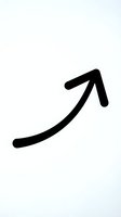 Black curved arrow pointing upward and right on white background isolated for graphic design and presentation use.