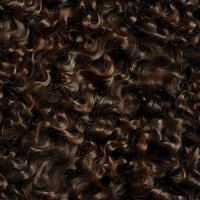Dark brown curly hair texture seamless pattern with natural wavy locks creating continuous background for hair and beauty design projects.