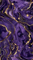 Luxurious purple and gold marble texture with swirling patterns and glittering accents for luxury packaging, invitations, or digital backgrounds.