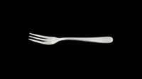 Stainless steel dinner fork isolated on transparent background, ready for menus, clipart, stickers, print on demand, sublimation, and t-shirt design use.